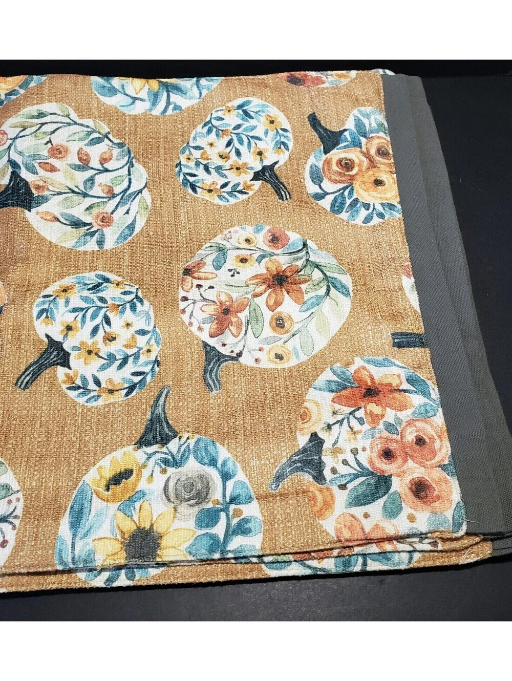 Nicole Miller Autumn Placemats QTY 4 Cotton Pumpkin Sunflower  Halloween Fall